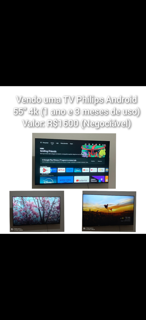 Vendo TV Philips Android 55" 4k